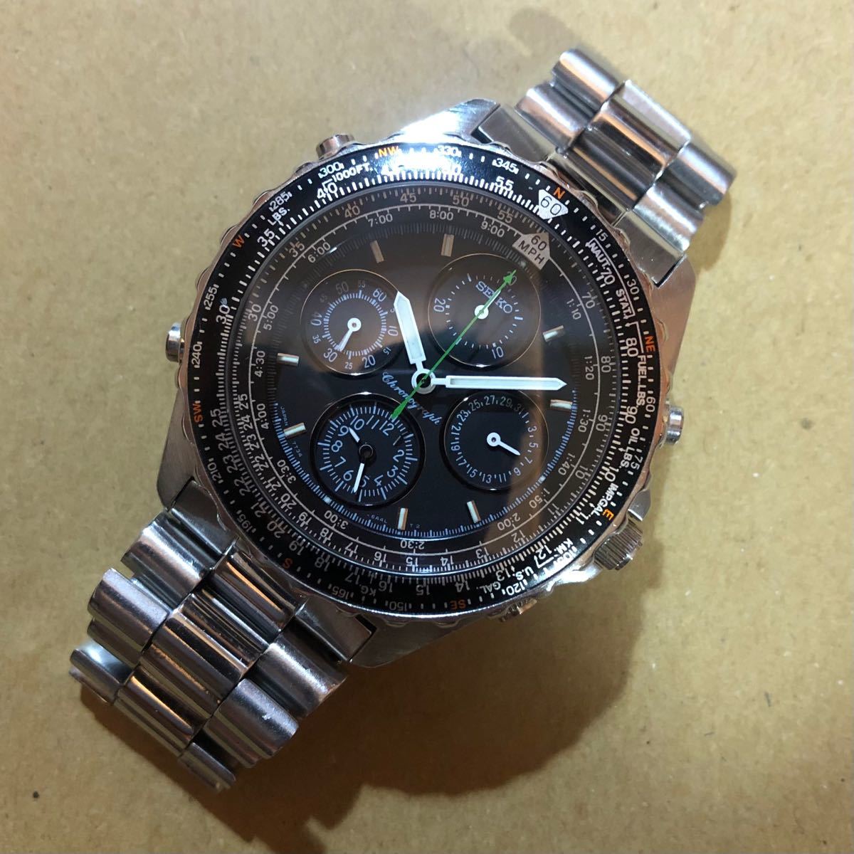 SEIKO セイコー スカイプロフェッショナル 7T34-6A20 クロノ SEIKO セイコー スカイプロフェッショナル 7T34-6A20 クロノ