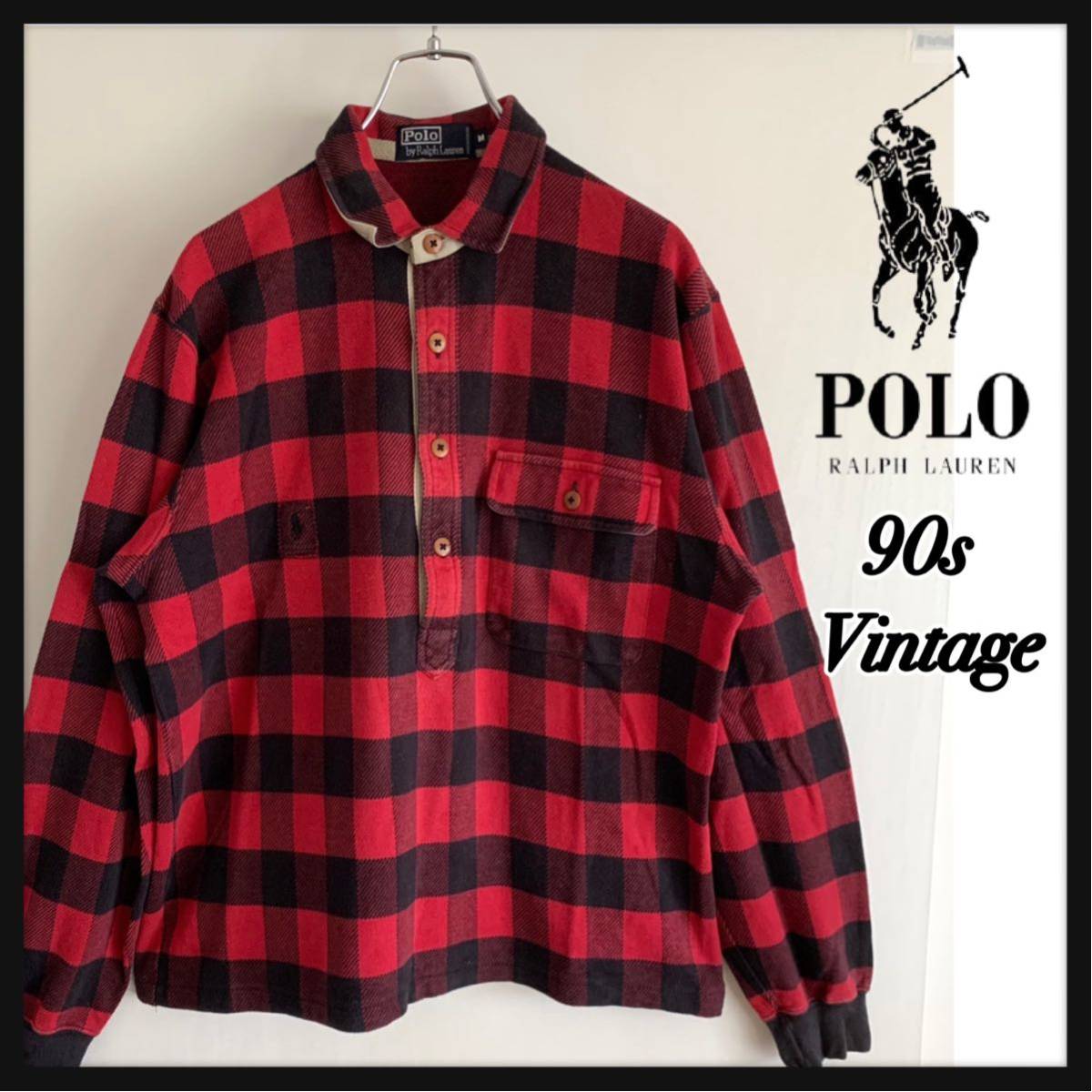 希少】90s Polo by Ralph Lauren ポロ ラルフローレン 長袖 フランネル