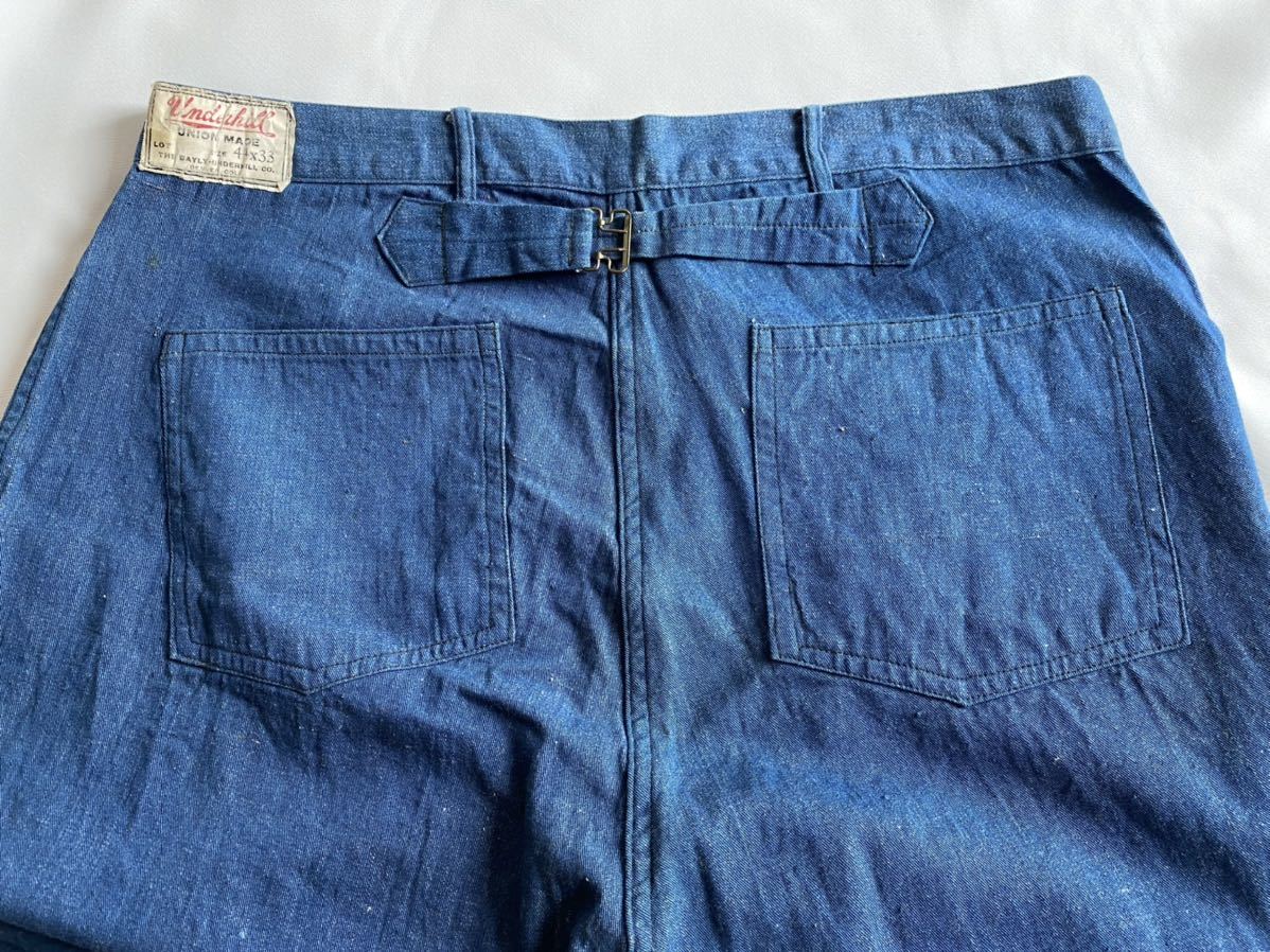 ww1 1918 UNDER HILL ARMY buckle back trousers military 杢デニム