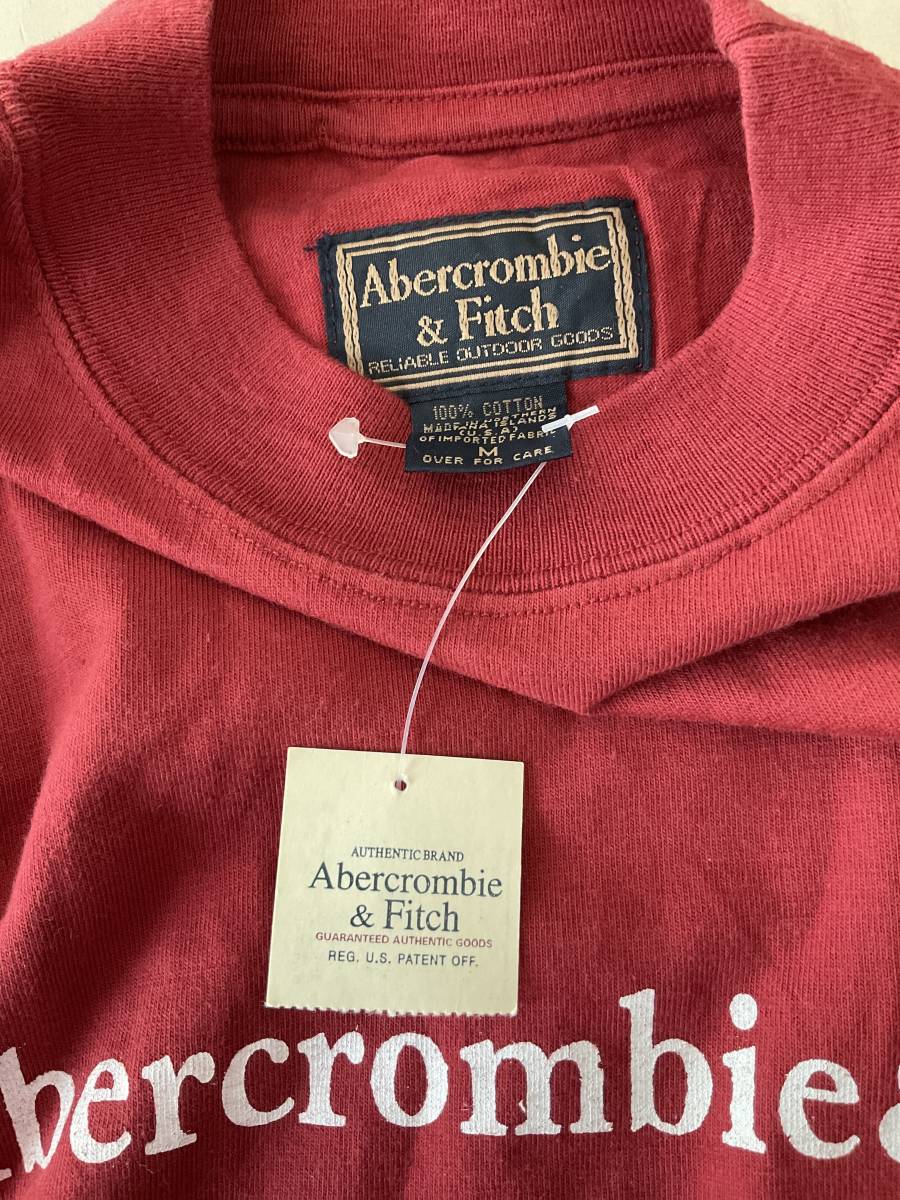 未使用 Abercrombie&Fitch MEDIUM Tシャツ ブルドックあずき色_画像3