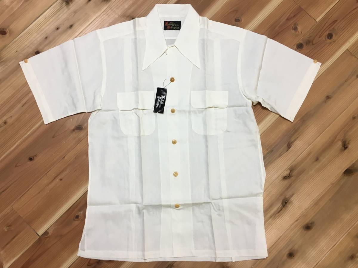 未使用品 JUVENILE DELINQUENT ジュベナイルデリンクエント 半袖オープンシャツ 40 ホワイト ズートスーツ チカーノ