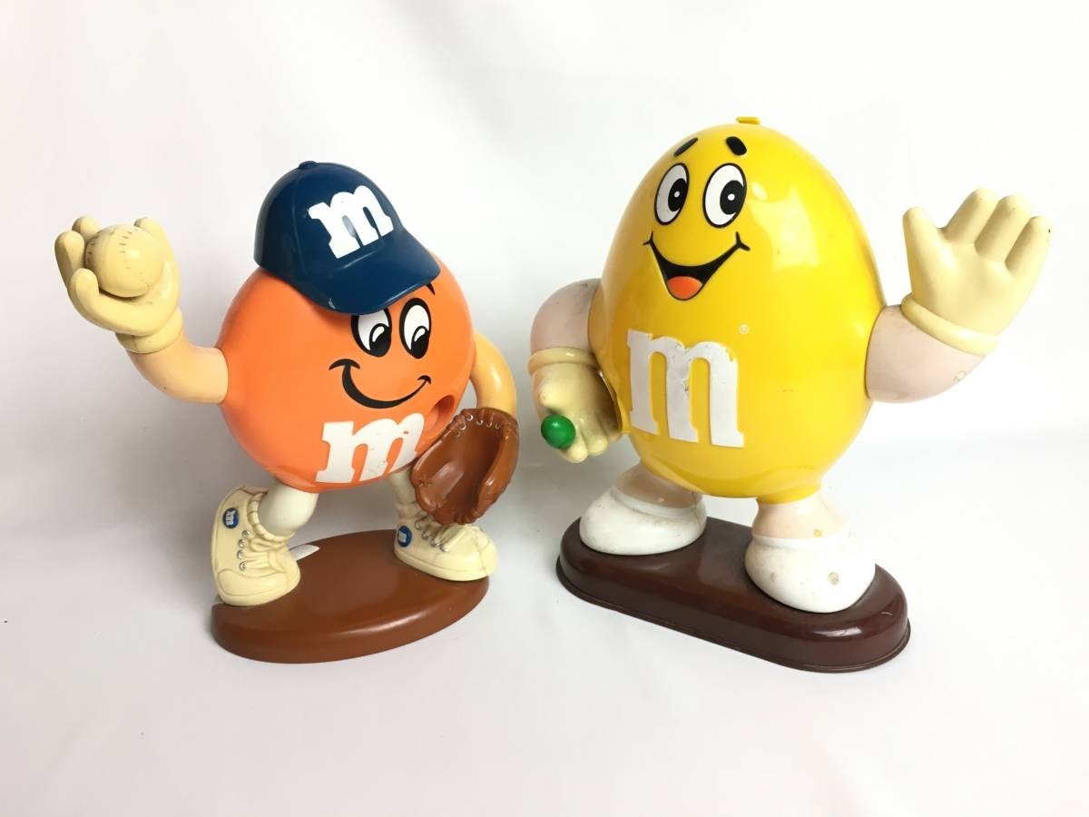 M&M'S エムアンドエムズ ディスペンサー ガチャガチャ イエロー オレンジ 販促 販売促進 キャラクター フィギュア チョコレート