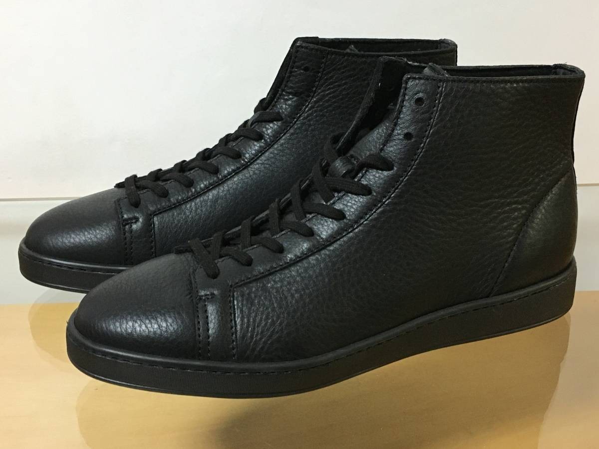 未使用品 イタリア製 Santoni サントーニ レザースニーカー ハイカット