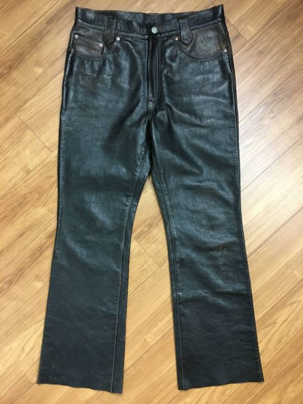 新入荷 THE W33L34 茶芯 レザーパンツ 馬革 ホースハイド 3007H