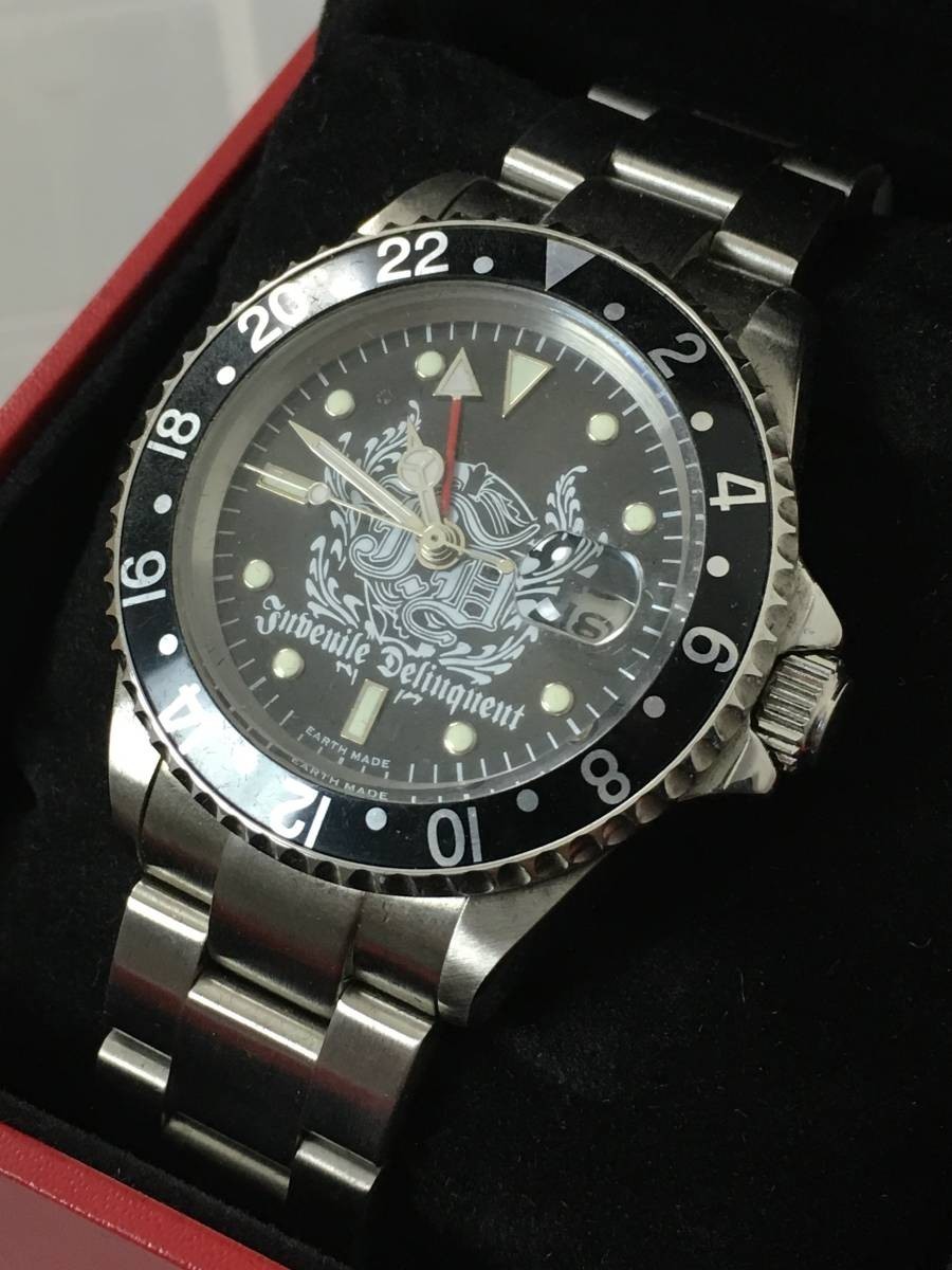 未使用品 JUVENILE DELINQUENT ジュベナイルデリンクエント 腕時計 JD GMT STN-241