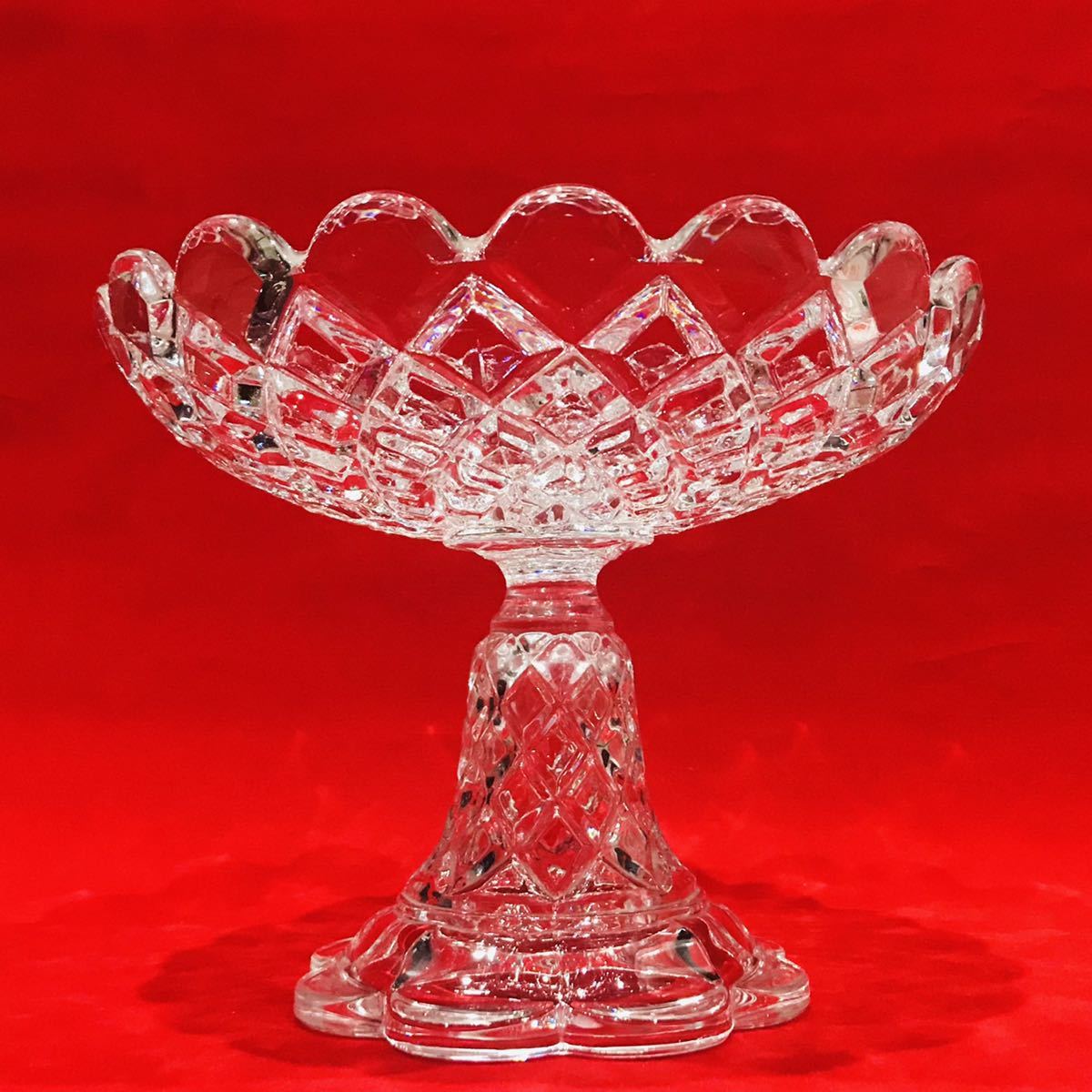 BACCARAT バカラ /※19世紀 ディアマン・カレ 大型コンポート 美品