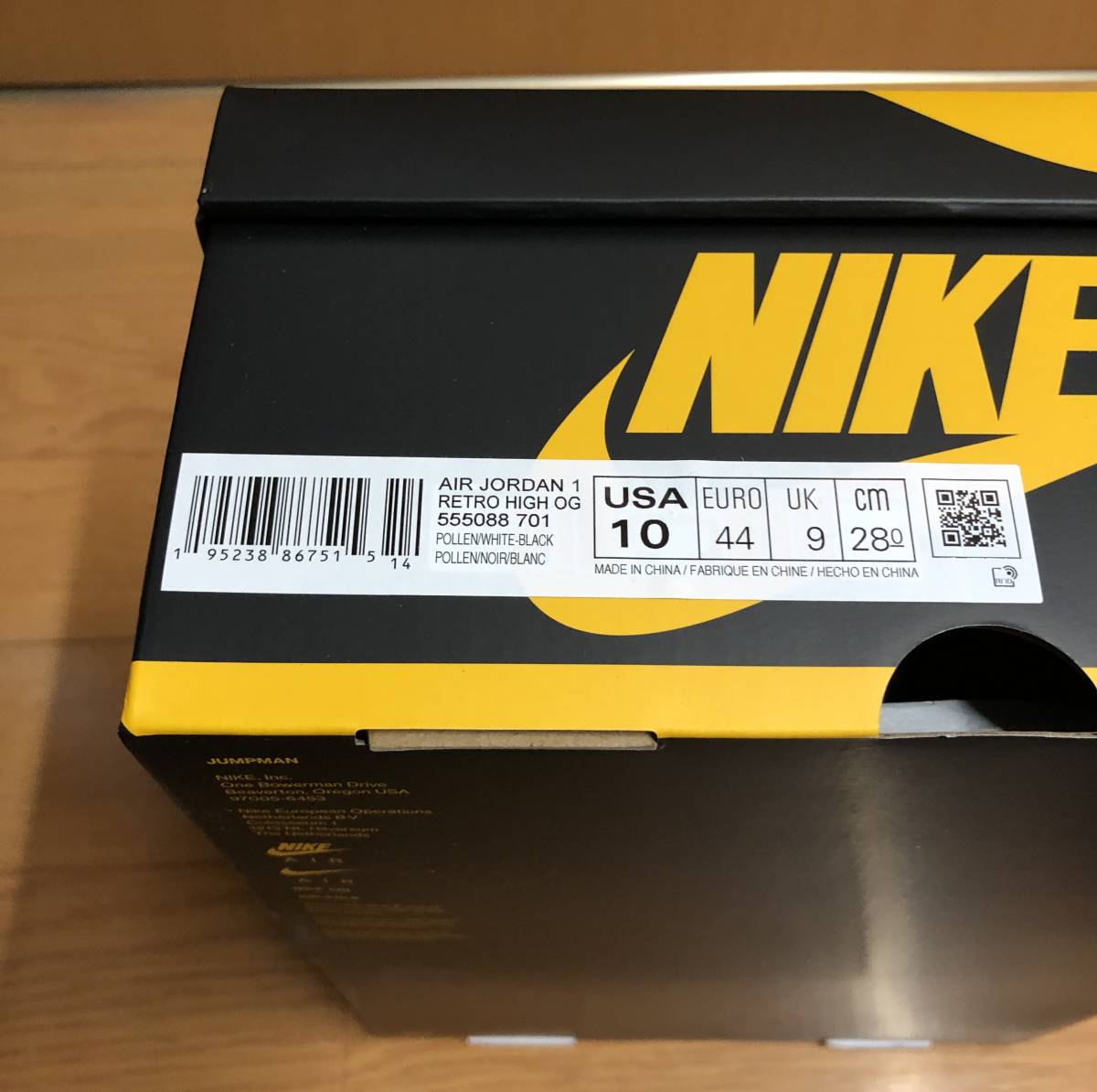 【送料無料】正規品 28.0cm NIKE AIR JORDAN 1 RETRO HIGH OG POLLEN ナイキ エア ジョーダン1 ハイ OG パラン_画像4