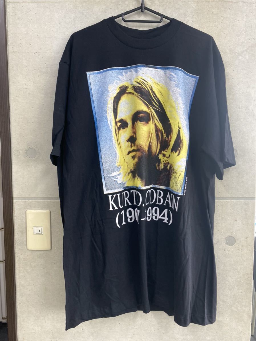 Tシャツ/カットソー(半袖/袖なし) 希少 KURT COBAIN Tシャツ ブラック ...