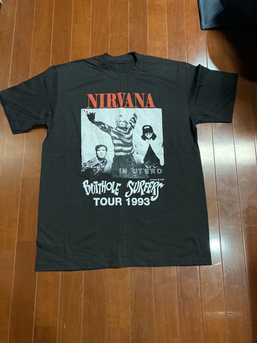 最高の ニルヴァーナ Tシャツ サイズXL COBAIN バンドTシャツ KURT