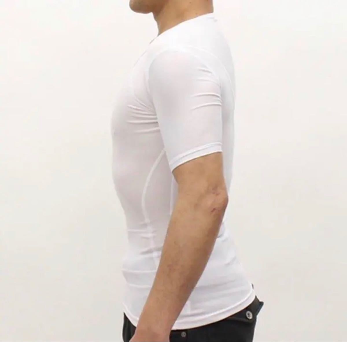 【大人気商品】加圧トレーニングシャツ（白、Ｍサイズ）
