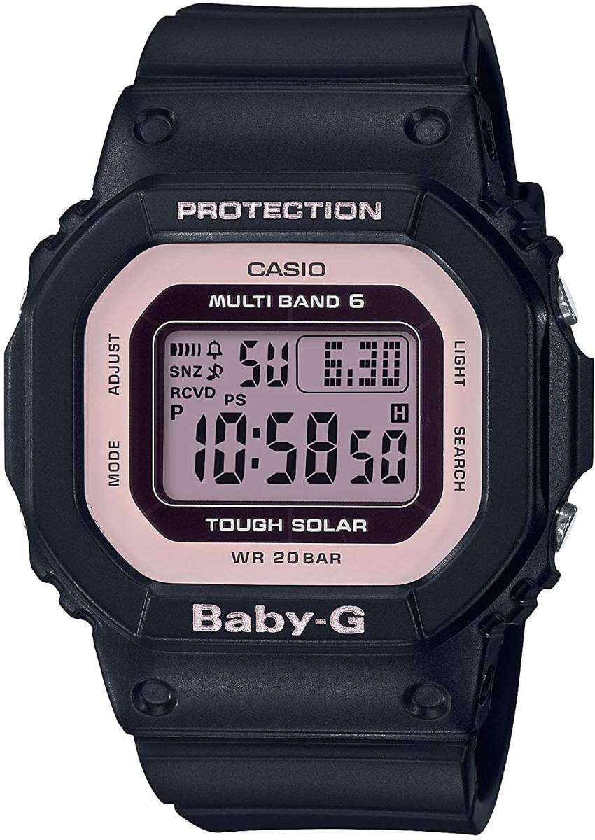 【新品】カシオ BABY-G ★BGD-5000-1BJF ★電波ソーラー 旧モデル ELバックライト ブラック×ピンクベージュの画像1