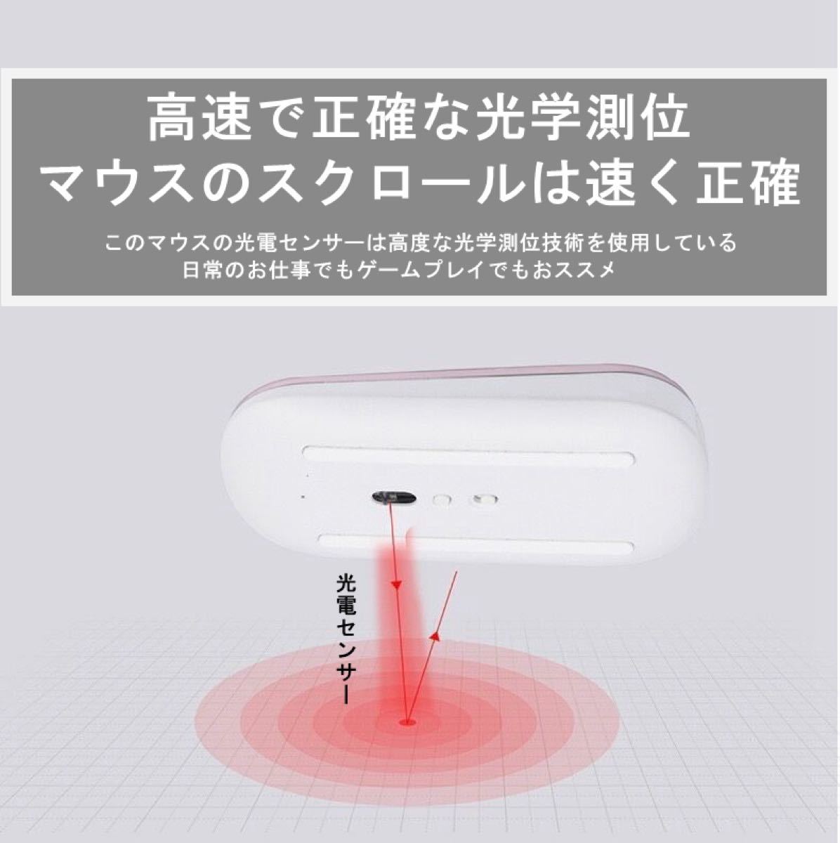 (ピンク)Bluetooth マウス　ダブルモード高質品超薄型マウスbluetoothと2.4GHZ