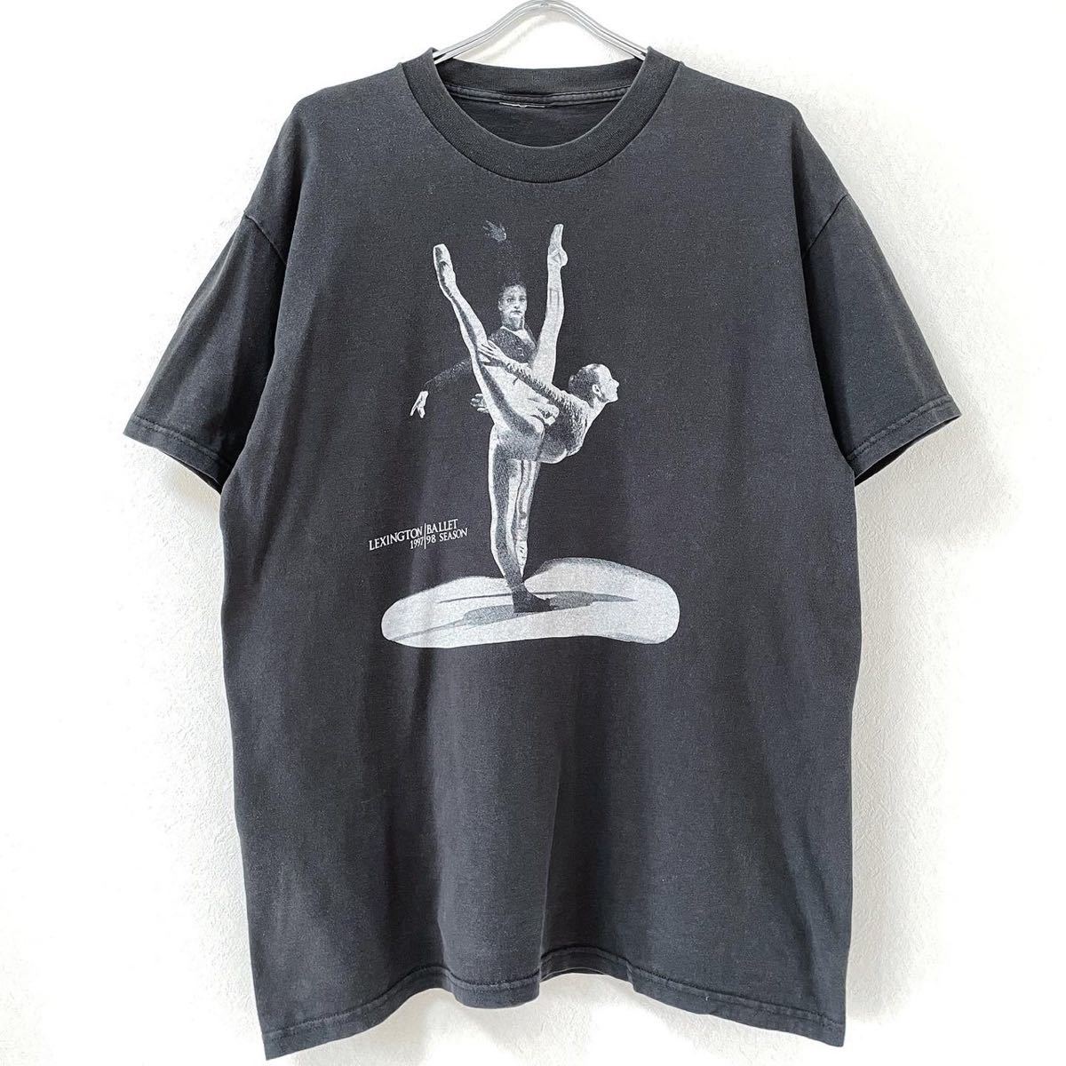 □激レア□90s USA製 バレリーナ フォト Tシャツ L XL 企業 アート
