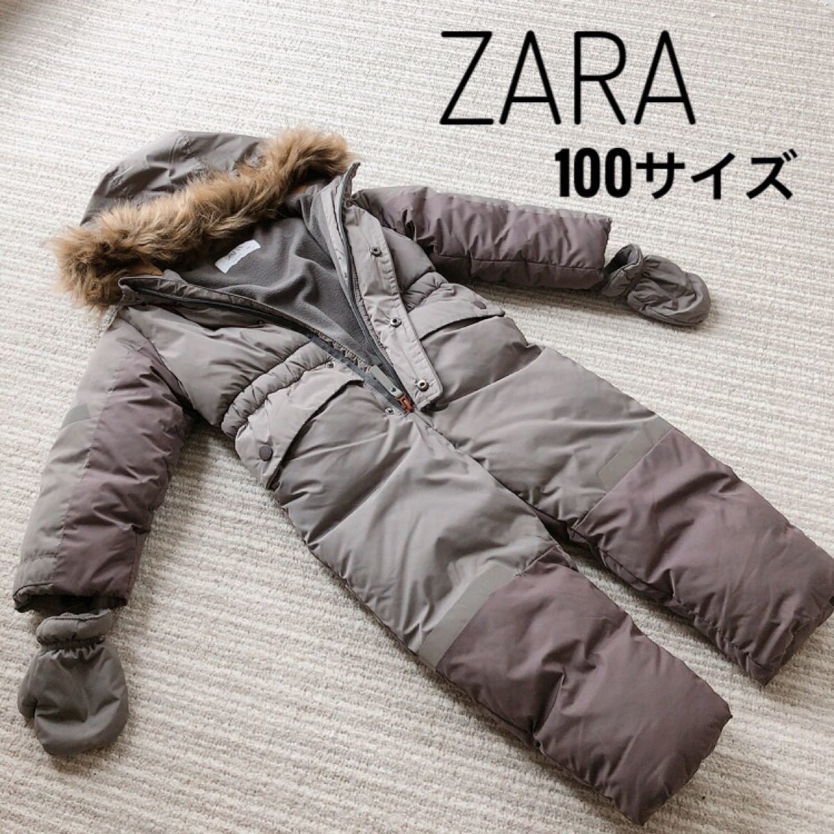 ZARA ザラ 100 スキーウェア スノーウェア ジャンプスーツ 雪遊び ダウン ダウンジャケット｜PayPayフリマ