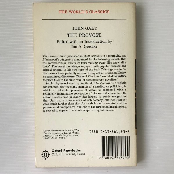 The provost ＜The world's classics＞ John Galt Oxford University Press_画像2