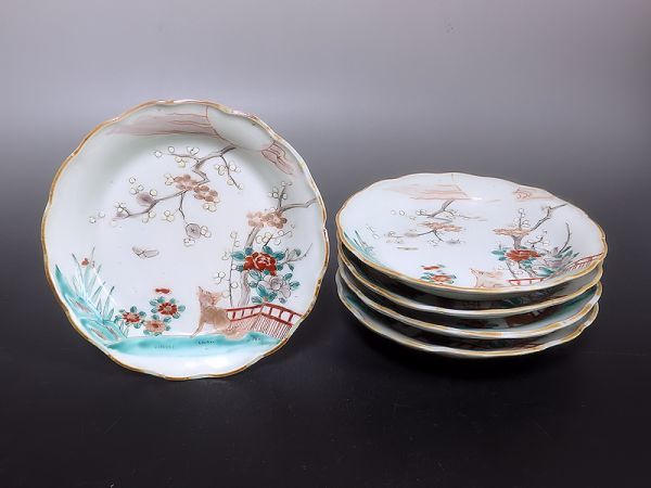 Yazp-D470 古伊万里 色絵 獅子に花鳥紋の図 5寸皿 5枚 lbwlawyers.com