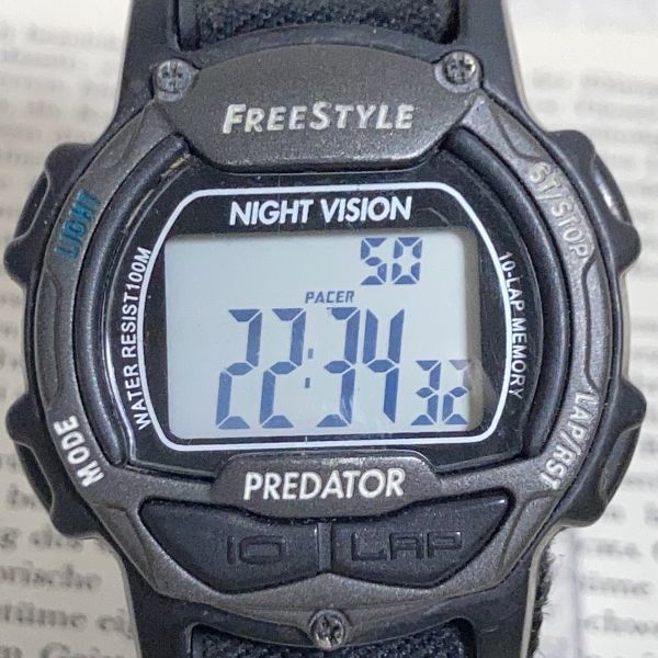 ★Freestyle デジタル 多機能 メンズ 腕時計★ フリースタイル アラーム クロノ タイマー ブラック 稼動品 F5463_画像4