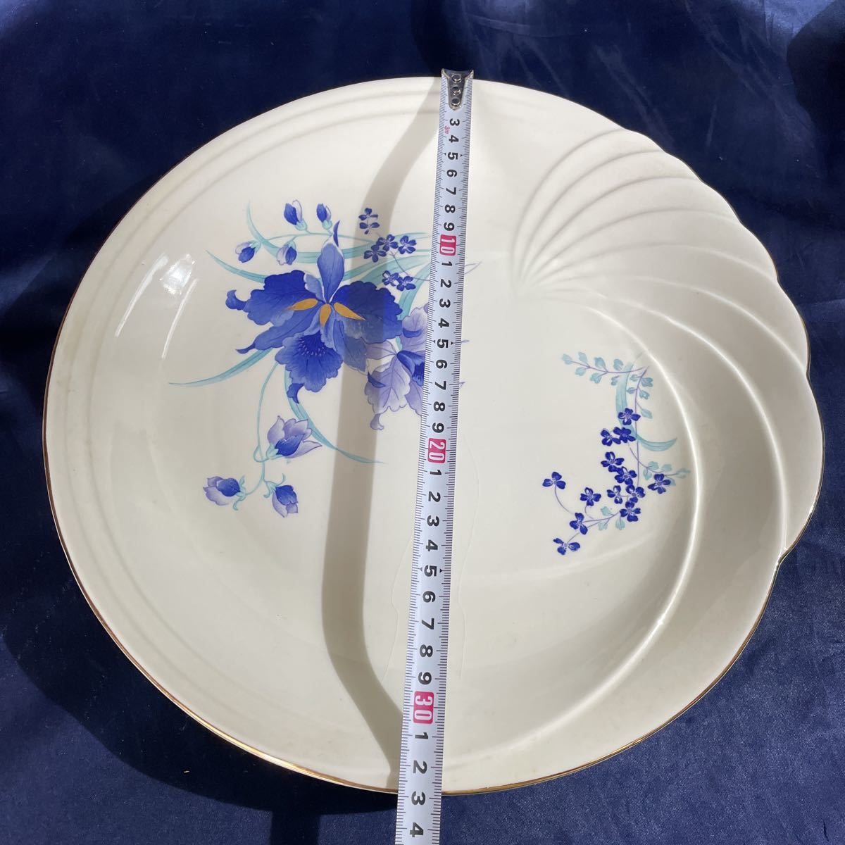 【送料無料】洋皿平皿大皿未使用金彩昭和レトロ日本製盛り皿_画像9