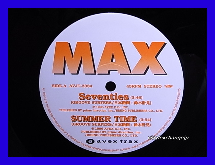 MAX マックス / SEVENTIES / SUMMER TIME/AVEX TRAX AVJT-2334/5点以上で送料無料、10点以上で10%割引!!!/12'_画像1