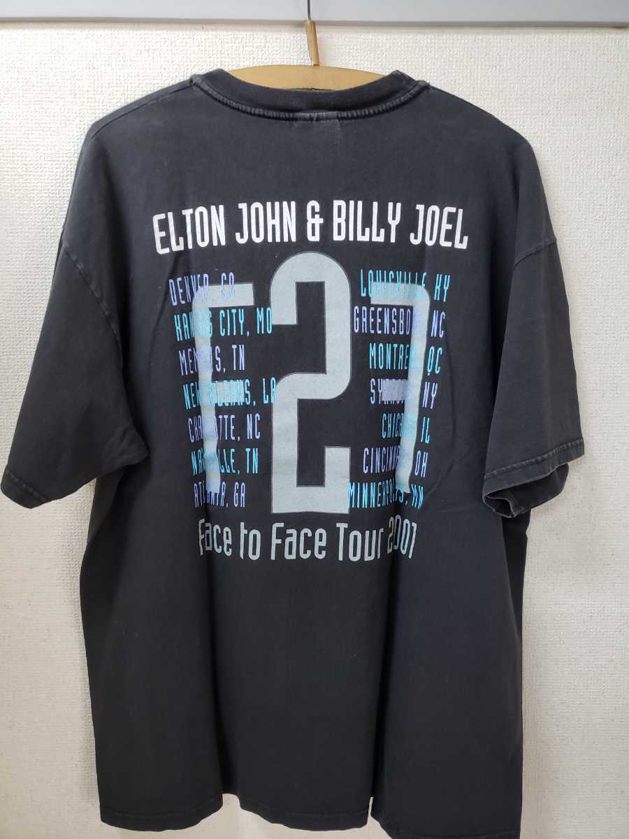ELTON JOHN エルトン ジョン & BILLY JOEL ビリー ジョエル バンドTシャツ / メンズXL face to face tour 2001