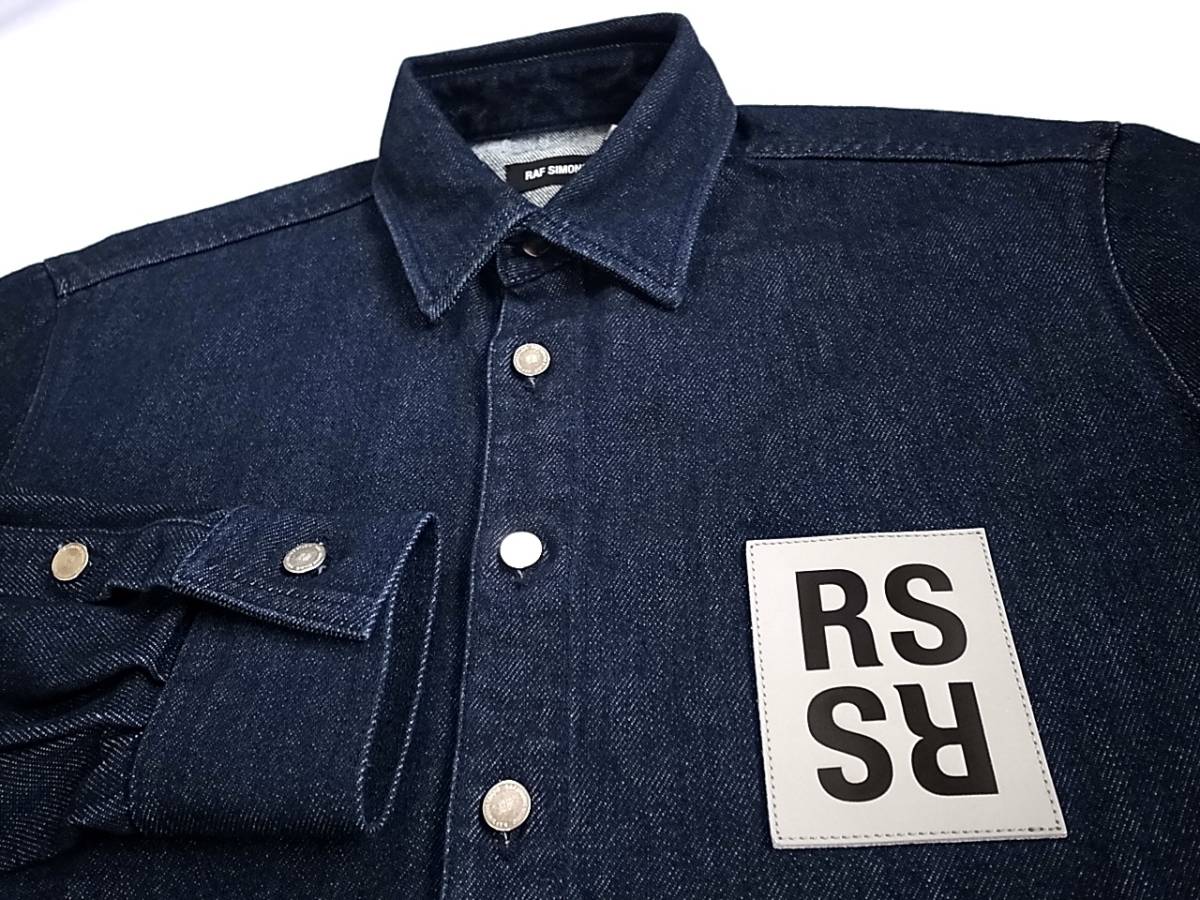 RAF SIMONSラフシモンズ CARRY OVER DENIM SHIRT DARK NAVY sizeS www