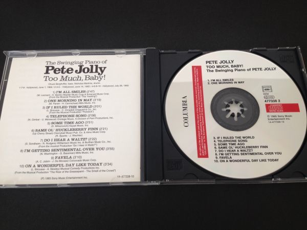 レア廃盤　オリジナル盤　ピート・ジョリー　PETE JOLLY　TOO MUCH BABY!　COL 477338 2_画像2