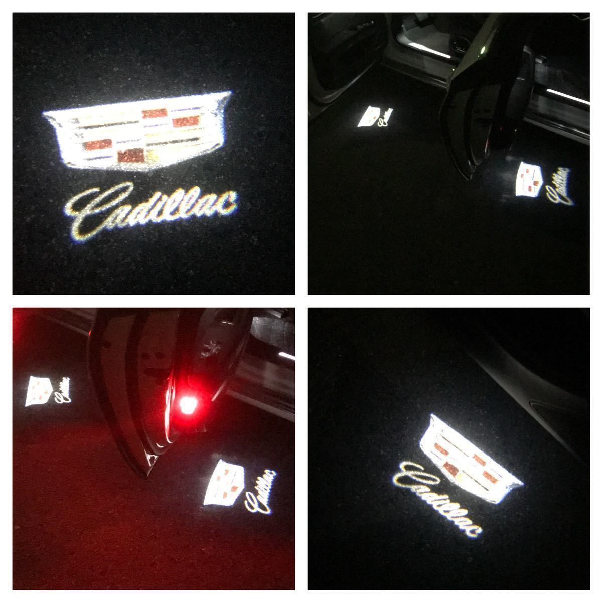 キャデラック LED ロゴ プロジェクター ドア カーテシ ランプ SRX ATS XT5 XTS 純正交換タイプ マーク ウェルカム ライト Cadillac_画像1