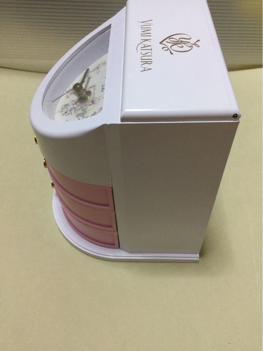 桂由美　オルゴール付き　ジュエリーボックス　時計　きれいな花柄　かわいいピンク　アクセサリーケース