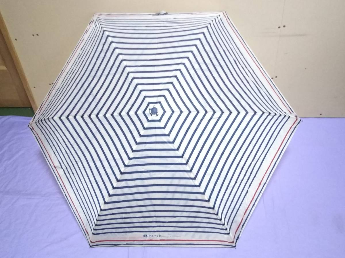 *earth earth / music & ecology / folding umbrella /. rain combined use / parasol / umbrella / diameter approximately 91cm/ marine border 