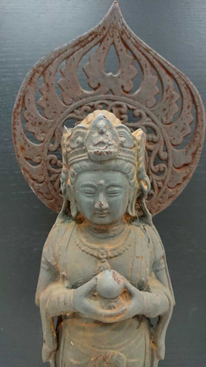 仏教美術 観音菩薩 仏像 高さ:53cm 重さ:5kg 希少 アンティーク_画像2