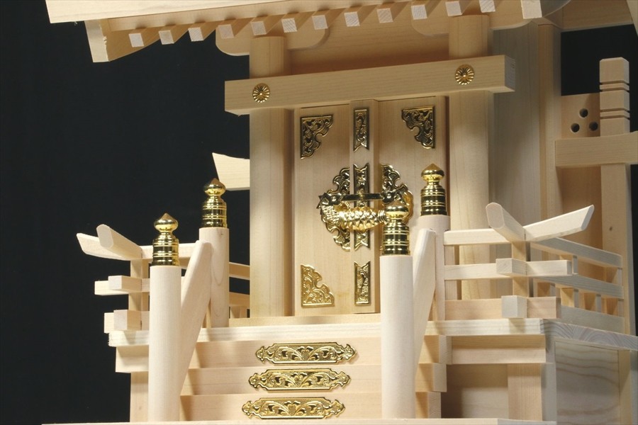 神棚 一社 単品 高欄宮 7寸 □ 美・木曽ひのき 一社 流れ造り 神棚 一社 単品 高欄宮 7寸 □ 美・木曽ひのき 一社 流れ造り