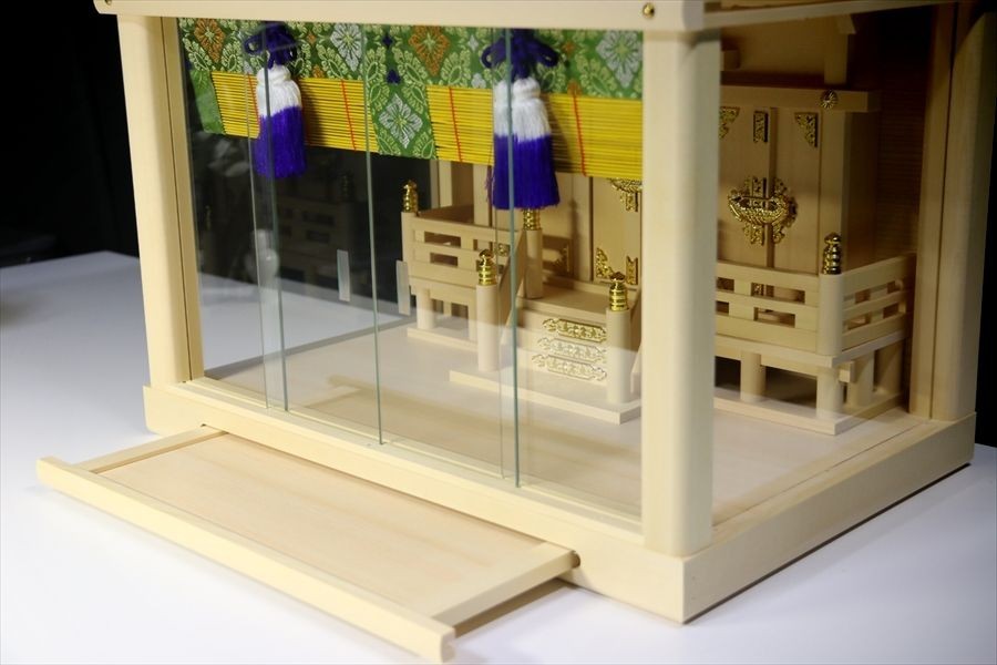 神棚 箱宮三社 壁掛け 中型 18号 三面ガラス宮 御簾付 神棚 箱宮 セット 壁掛け 置き型 ガラス宮 18号 神棚セット 三社 御簾 御簾付き 御簾付 ガラス 神棚の里