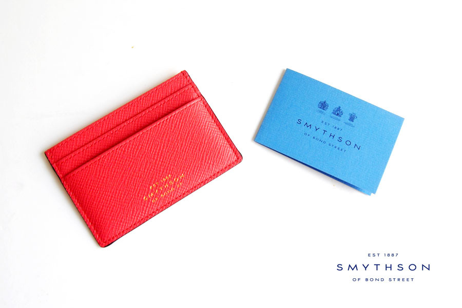 新品｜未使用｜スマイソン｜SMYTHSON｜パナマ カードケース｜CORAL RED