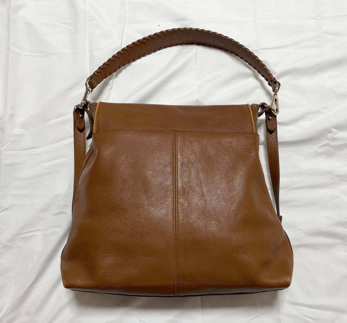 スペイン製 MASSIMO DUTTI マッシモドゥッティ レザー ２WAY トートバッグ ハンドバッグ ショルダーバッグの画像3