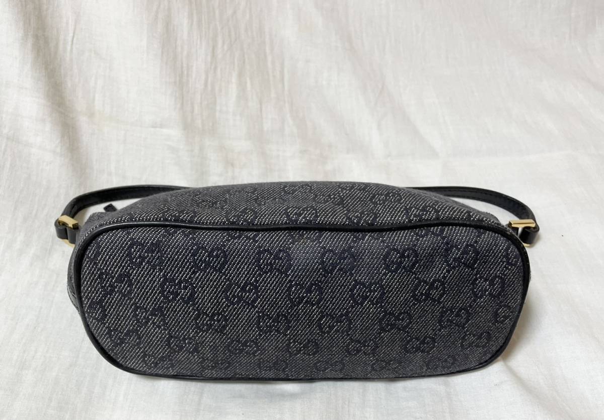 美品 イタリア製 GUCCI グッチ GGキャンバス×レザー ハンドバッグ