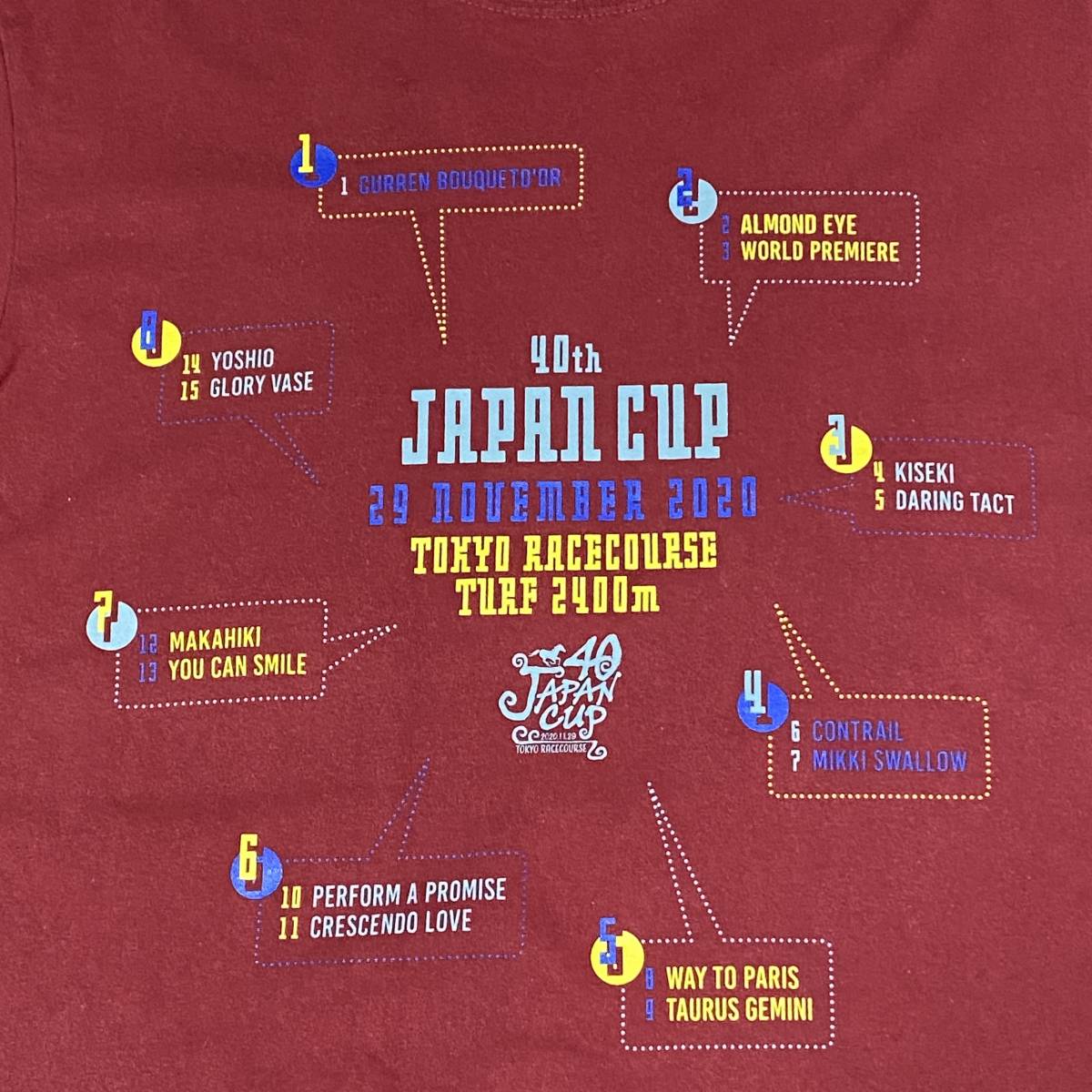 競馬 ジャパンカップ 2020 Tシャツ　(アーモンドアイ コントレイル デアリングタクト)