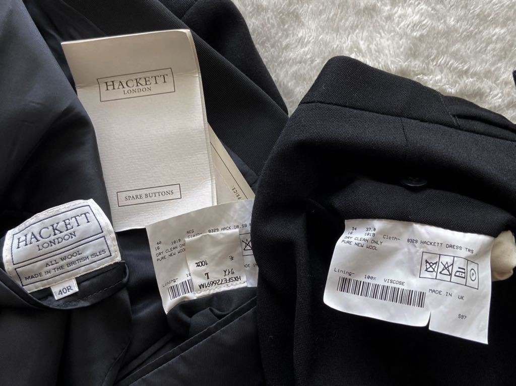 HACKETT LONDON sizeREG 40 UK製タキシード スーツ ブラック