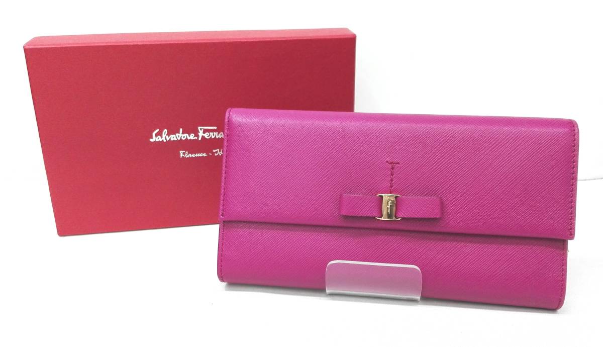 美品】Salvatore Ferragamo レディース 長財布IK-22 財布 パープル 紫