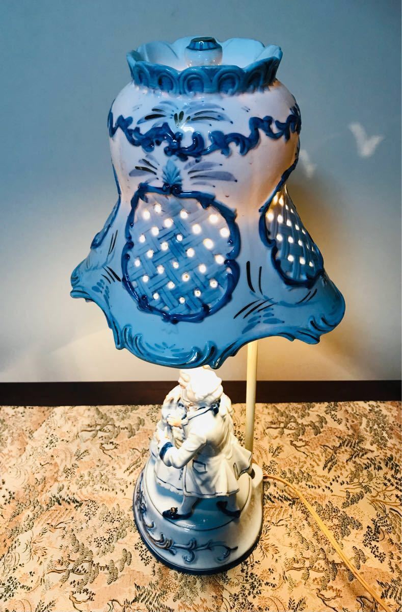 アンティークドール ライト ランプ 卓上ランプ シェード 洋風 ヨーロッパ 人形 陶器 フロアランプ 間接照明