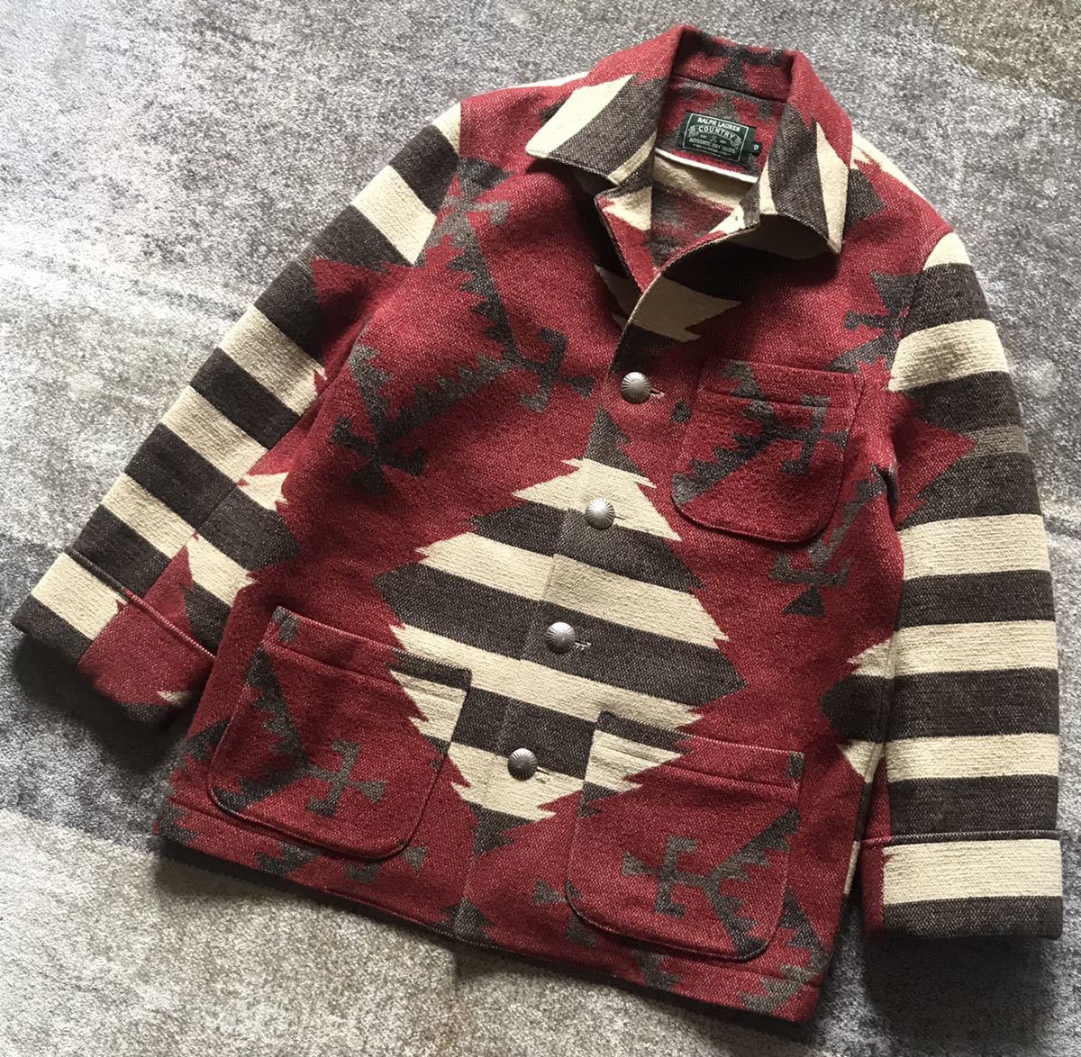 90's RALPH LAUREN ラルフローレン ネイティブ柄 肉厚 ポンチョ 【SALE／65%OFF】