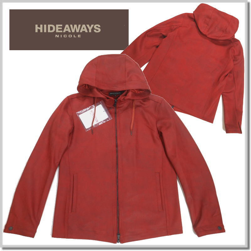 肌触りがいい ハイダウエイ HIDEAWAYS ジャケット 1465-3702-16(レンガ)-46(M) レザー調プリントスウェードフード付きスタンドブルゾン NICOLE ジャンパー、ブルゾン 肌触りがいい ハイダウエイ HIDEAWAYS ジャケット 1465-3702-16(レンガ)-46(M) レザー調プリントスウェードフード付きスタンドブルゾン NICOLE ジャンパー、ブルゾン