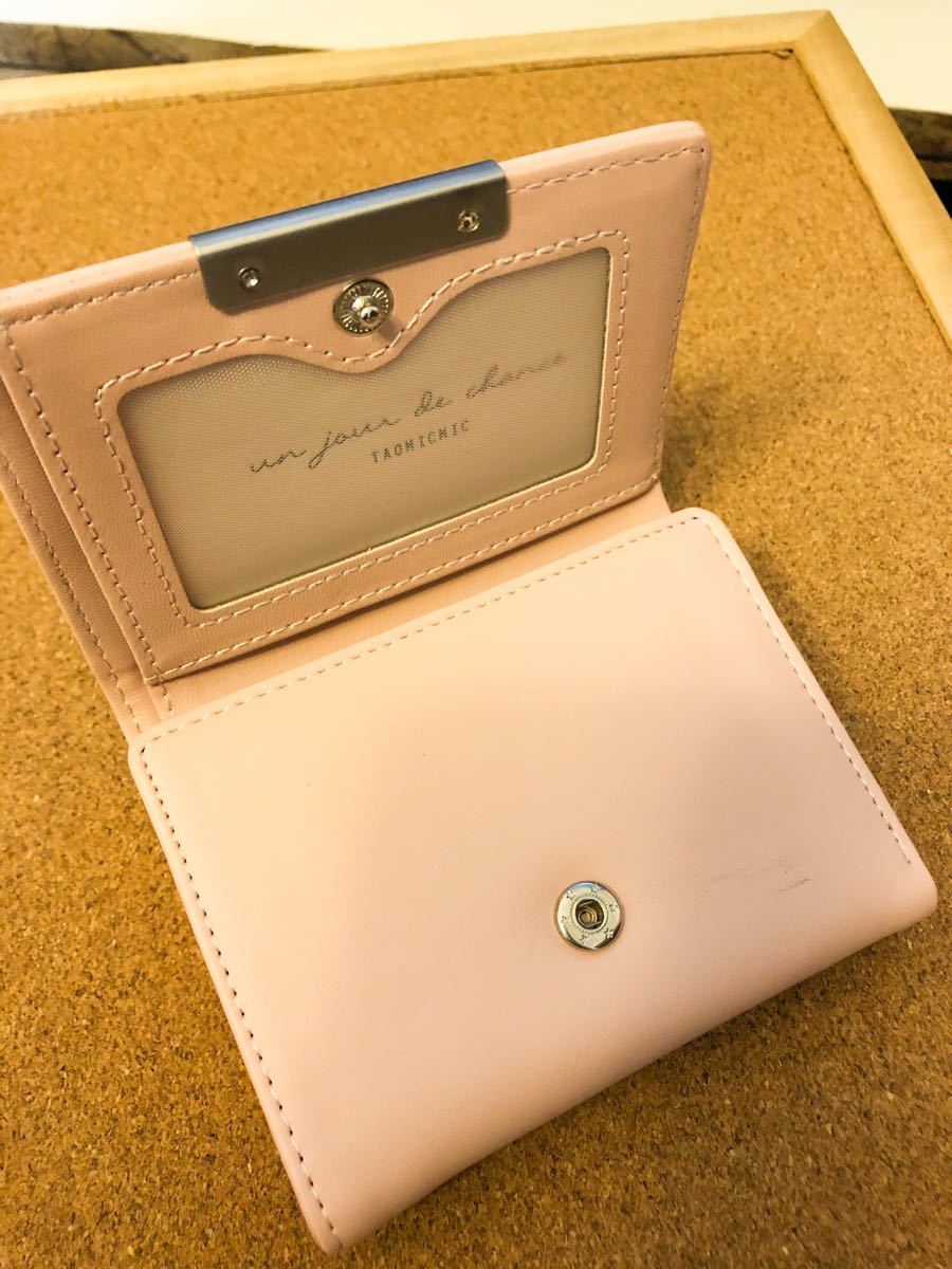コンパクト財布 二つ折り財布 ミニウォレット レディース ピンク