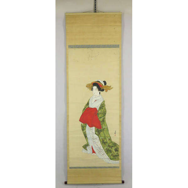 Yahoo!オークション - B-1500【真作】三畠上龍 肉筆紙本 美人図 Yahoo!オークション - B-1500【真作】三畠上龍 肉筆紙本 美人図