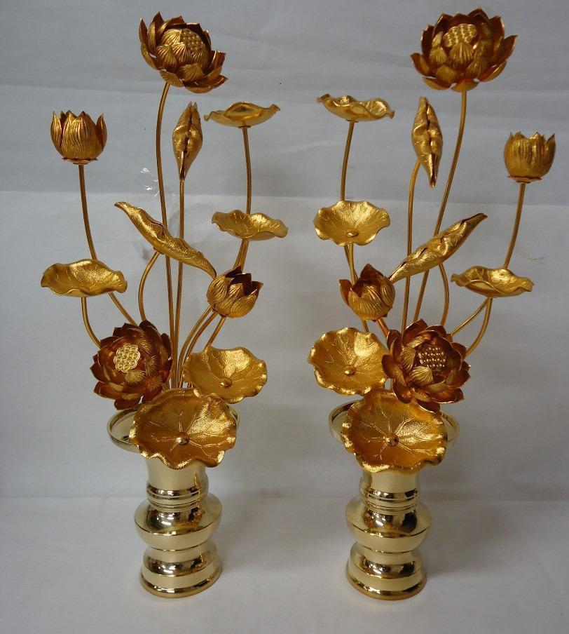 仏花　常花と花瓶のセット　1尺11本立て　お仏壇の荘厳に　アルミ製　花瓶の色選べます！！