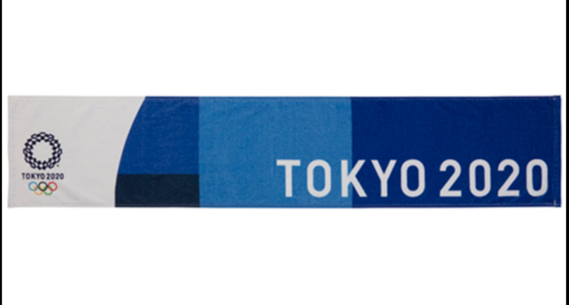 東京 2020 オリンピック エンブレム マフラー タオル 藍 白 約20×100cm 送140_画像2