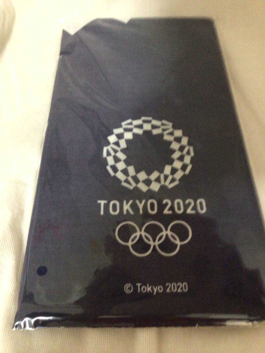 東京 2020 オリンピック 組市松紋様 手ぬぐい 藍 約W350×H900mm 手拭い 送120_画像1