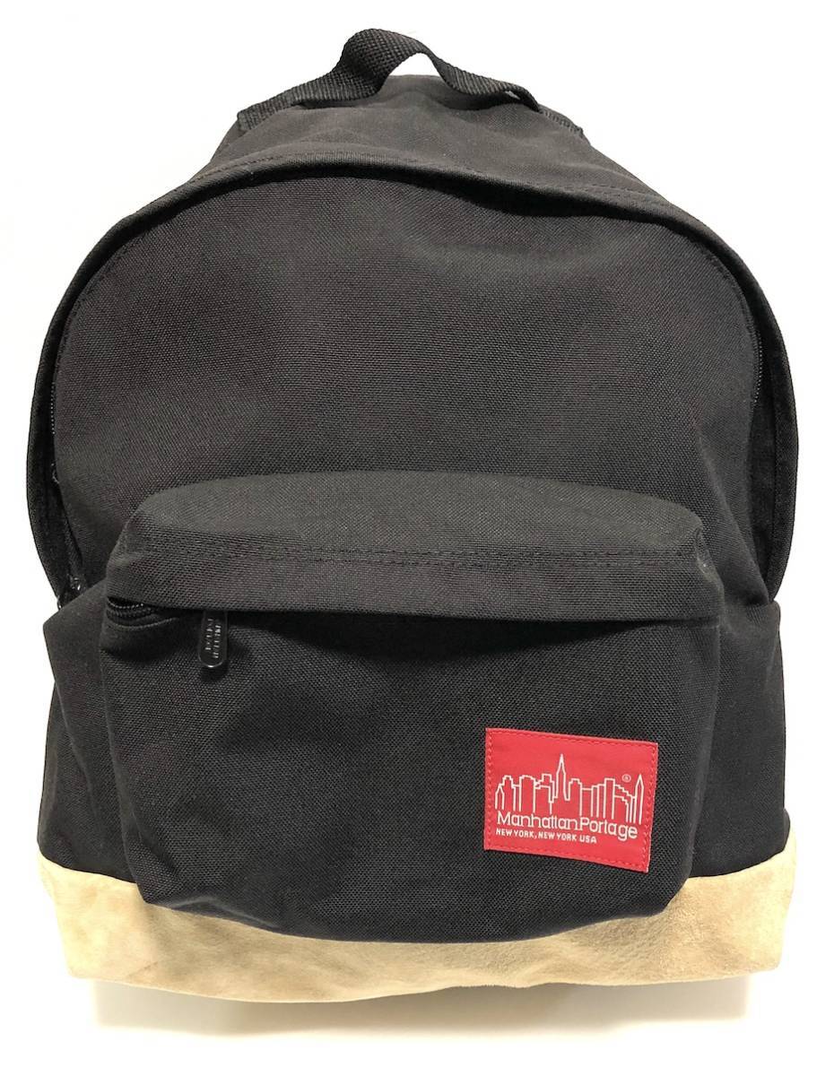 \半額SALE/ リュック デイパック スウェード マンハッタンポーテージ バックパック ブラック 切り返し 710 良品 ナイロン ショルダーバッグ \半額SALE/ リュック デイパック スウェード マンハッタンポーテージ バックパック ブラック 切り返し 710 良品 ナイロン ショルダーバッグ