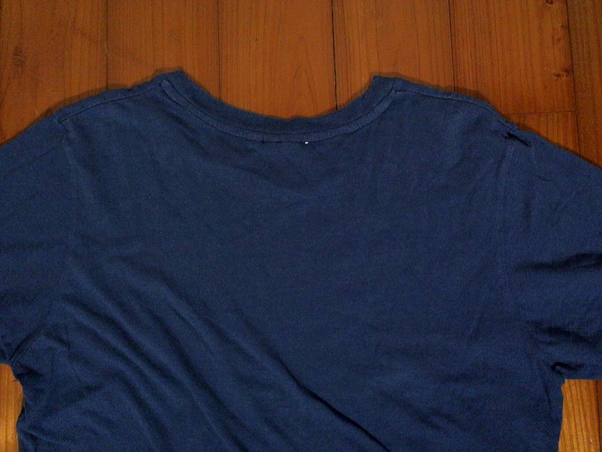 ★色落ち有☆マウジー★moussy★ロゴプリント 半袖Tシャツ コットンＴシャツ F 濃紺　ネイビー_画像8