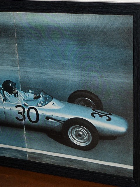 1962年 USA 60s vintage 洋書雑誌記事 額装品 Porsche F1 ポルシェ 804 #30 Dan Gurney / 検索用 ガレージ 店舗 看板 装飾 ( A3size )_画像3