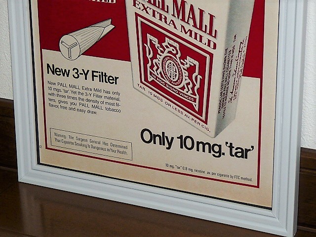 1972年 USA 70s vintage 洋書雑誌広告 額装品 PALL MALL ポールモール / 検索用 店舗 ガレージ 看板 装飾 サイン ( A4size )_画像3